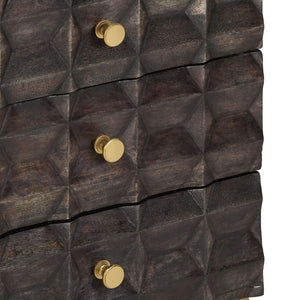 Schwarzer Nachttisch Mango Massivholz 40x30x50 cm