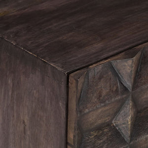 Schwarzer Nachttisch Mango Massivholz 40x30x50 cm