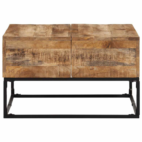 Couchtisch aus rauem Mangoholz, 68x68 cm