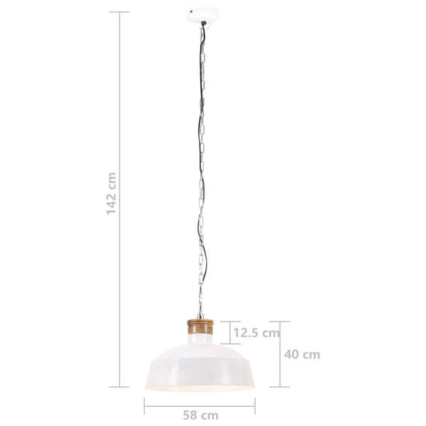 Hängelampe Industriestil Weiß 58cm E27