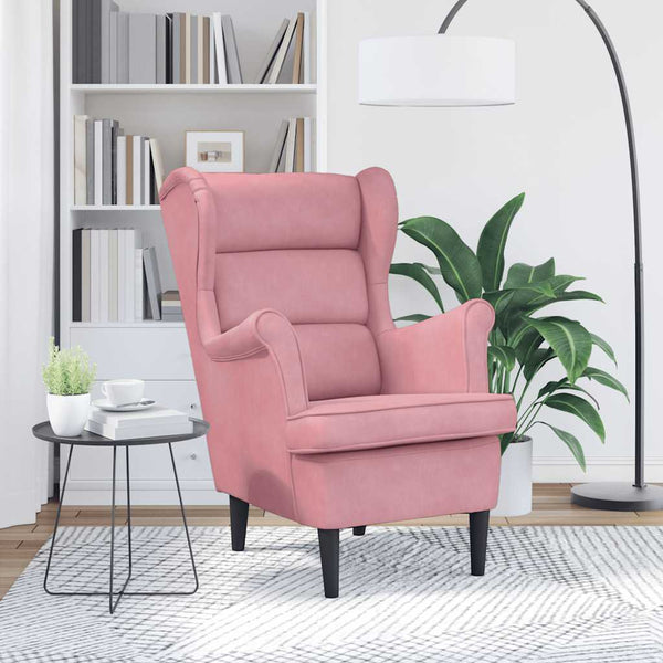Rosa Samt Sessel