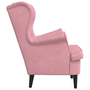 Rosa Samt Sessel