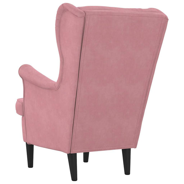 Rosa Samt Sessel