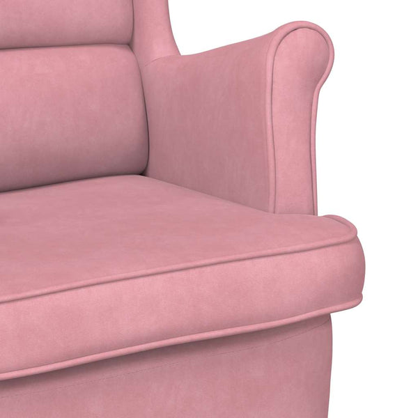 Rosa Samt Sessel