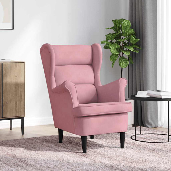 Rosa Samt Sessel