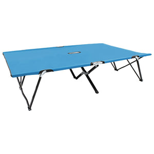 Doppelliege Klappbar Blau Stahl