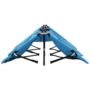 Doppelliege Klappbar Blau Stahl