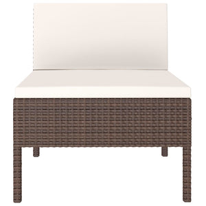 Gartenstühle 3 Stk. mit Auflagen Poly Rattan Braun