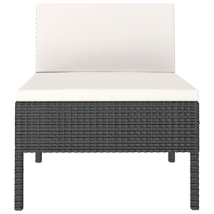 Gartenstühle 3 Stk. mit Auflagen Poly Rattan Schwarz