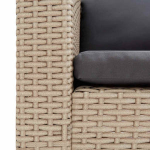2-Sitzer-Gartensofa mit Auflagen Poly Rattan Beige