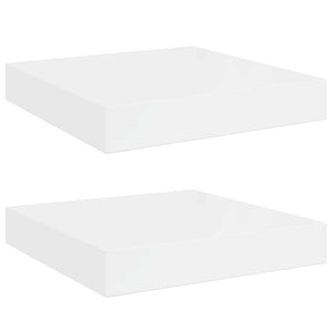 Schweberegale Weiß Hochglanz, 2er Set