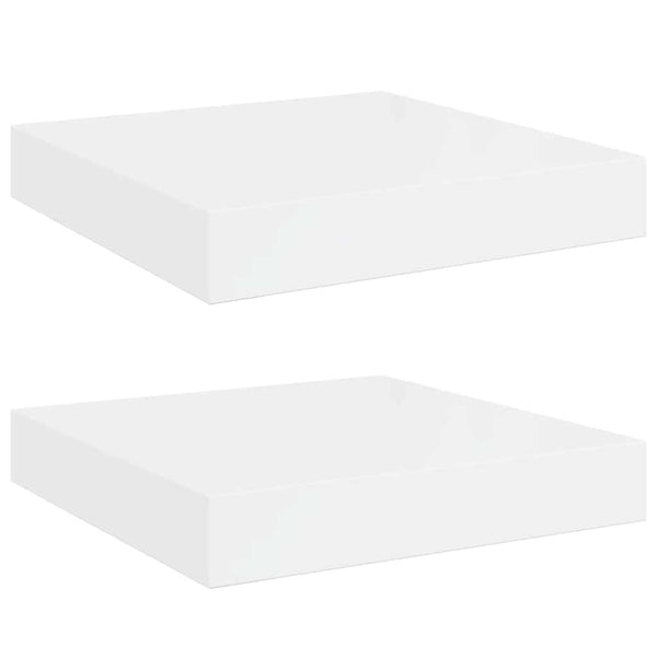 Schweberegale Weiß Hochglanz, 2er Set