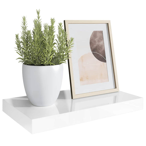 Schweberegal Weiß Hochglanz 40 cm