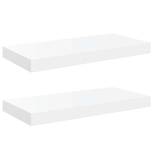 Schweberegale Weiß Hochglanz, 2er Set