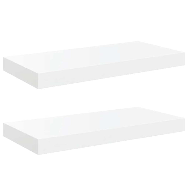 Schweberegale Weiß Hochglanz, 2er Set