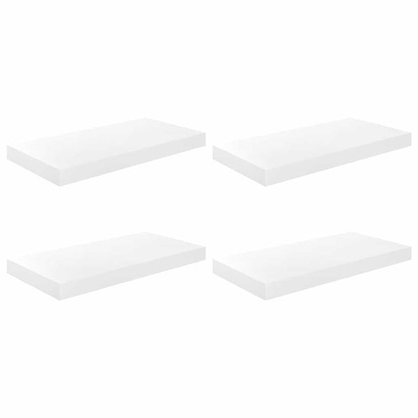 Weiße Schweberegale, 4er Set, 50cm