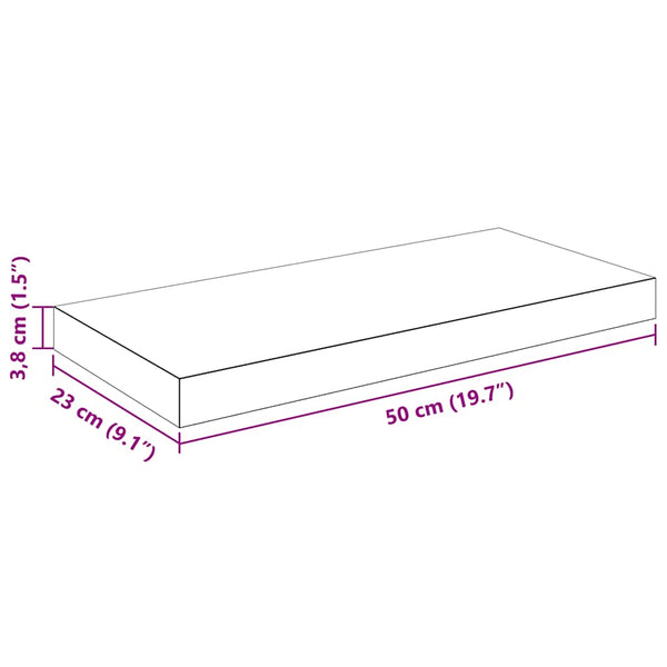 Weiße Schweberegale, 4er Set, 50cm