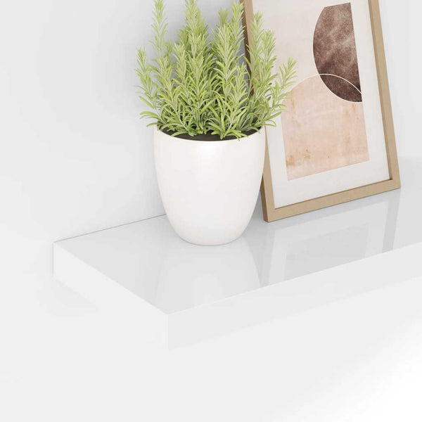 Weiße Schweberegale, 4er Set, 50cm