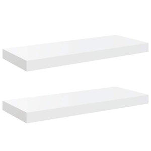 Hochglanz Schweberegale, 2er Set, Weiß