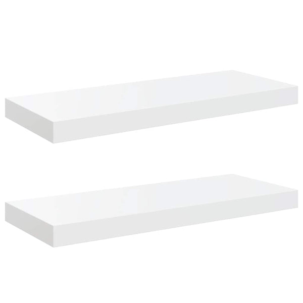 Hochglanz Schweberegale, 2er Set, Weiß
