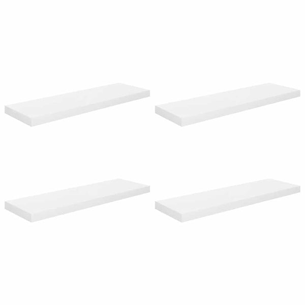 Schweberegale, 4er Set, Weiß Hochglanz, 80cm