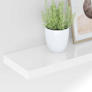 Schweberegal Hochglanz-Weiß 90x23,5x3,8 cm MDF