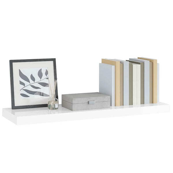 Schweberegal Hochglanz-Weiß 90x23,5x3,8 cm MDF
