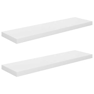 Weiße Hochglanz Schweberegale, 2er Set