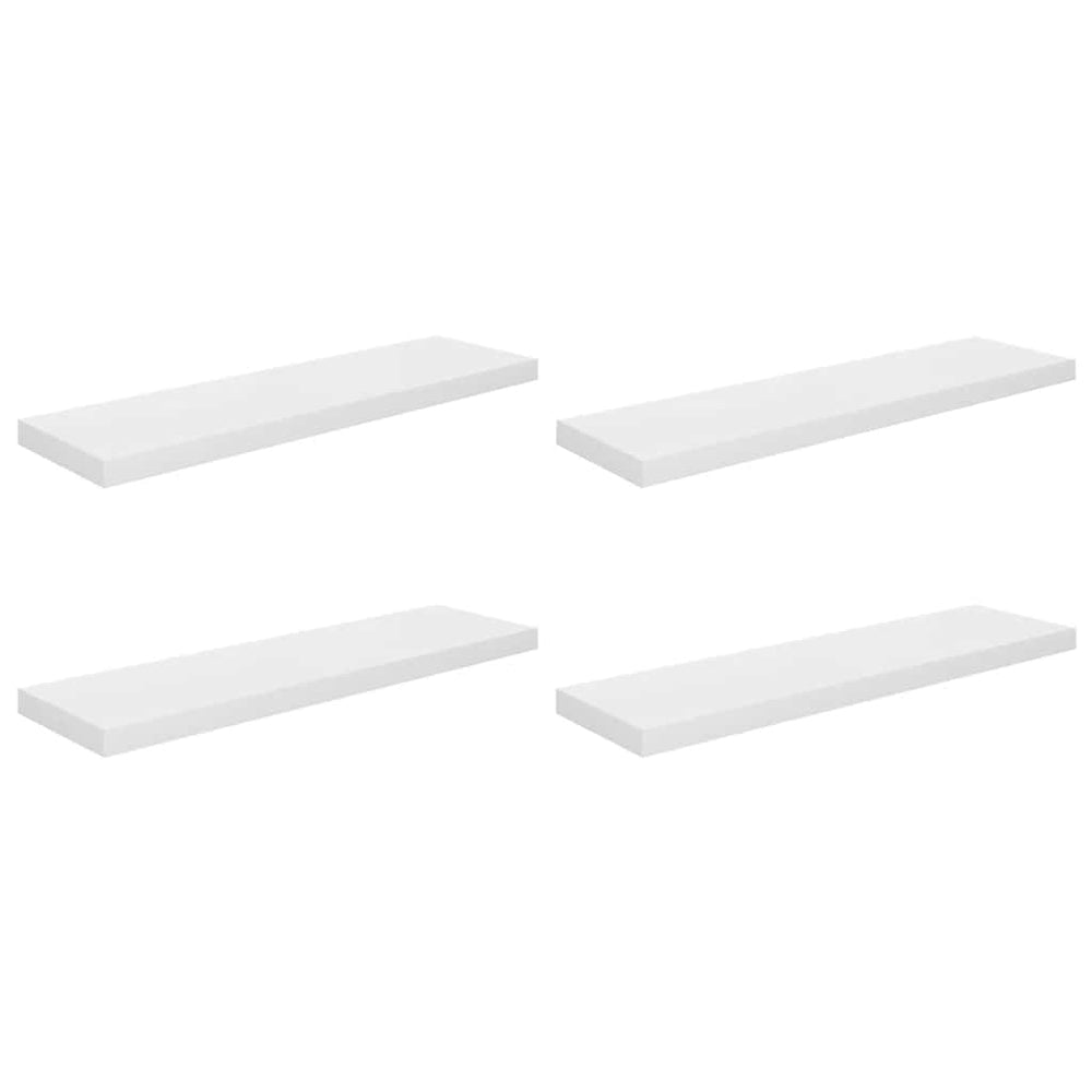 vidaXL Floating Shelves 4 pcs. High Gloss White 90x23.5x3.8 cm MDF