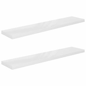 Hochglanz Wandregale Weiß, 2er Set