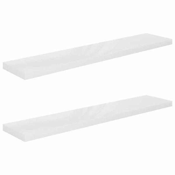 Hochglanz Wandregale Weiß, 2er Set