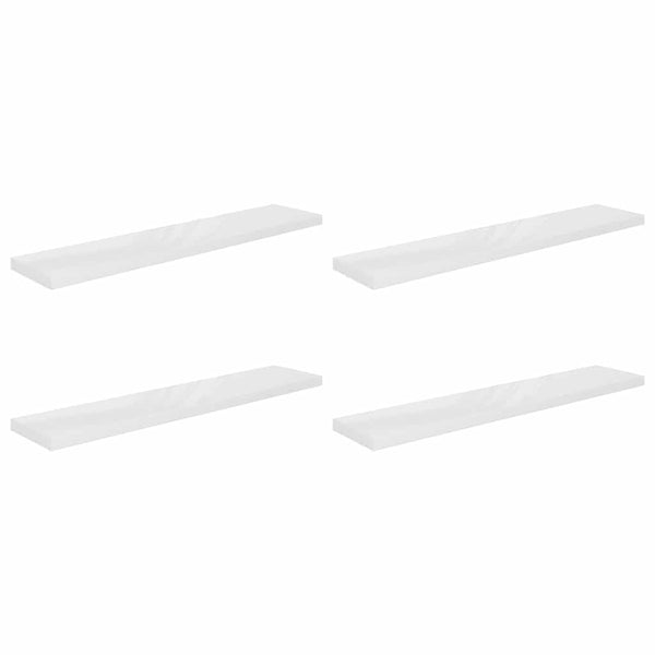 Weiße Hochglanz Schweberegale, 4er Set