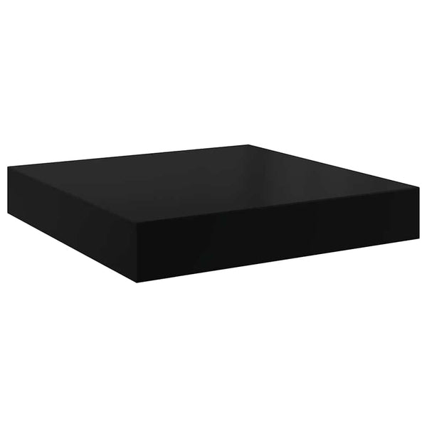 Hochglanz Schweberegale, 2er Set, Schwarz