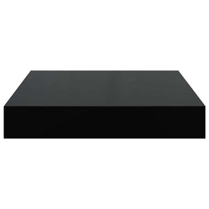 Hochglanz Schweberegale, 2er Set, Schwarz