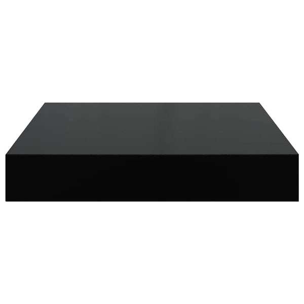 Hochglanz Schweberegale, 2er Set, Schwarz