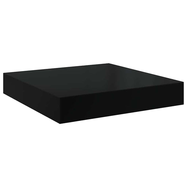 Schweberegale Schwarz Hochglanz, 2er Set