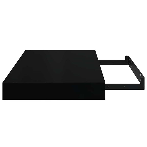 Schweberegale Schwarz Hochglanz, 2er Set