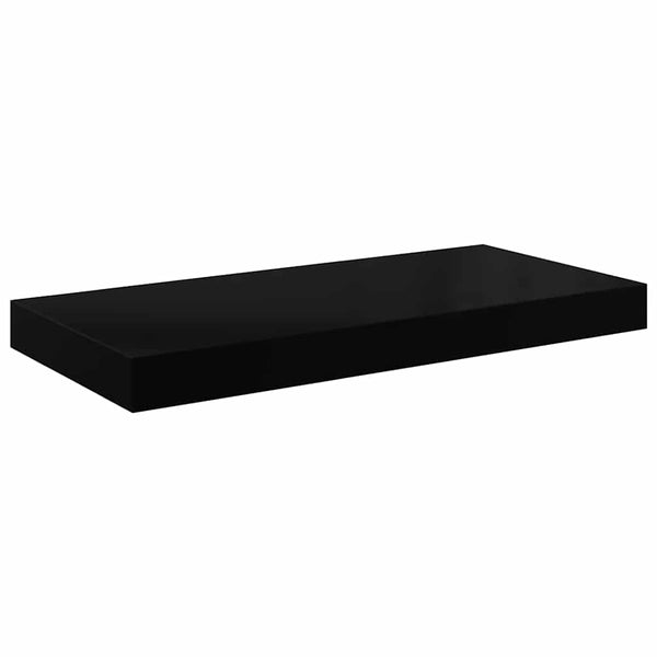 Schweberegale Schwarz Hochglanz, 2er Set