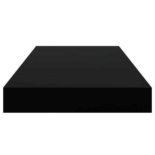 Schweberegale Schwarz Hochglanz, 2er Set
