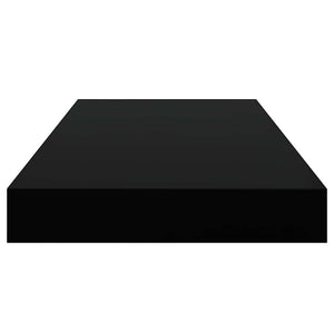 Schweberegale Schwarz Hochglanz, 4er Set