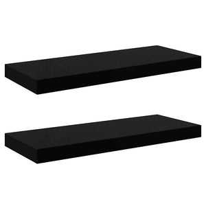 Schweberegale, 2er Set, Hochglanz Schwarz