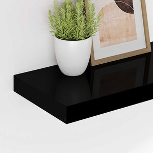 Schwarz Hochglanz Schweberegal 80 cm