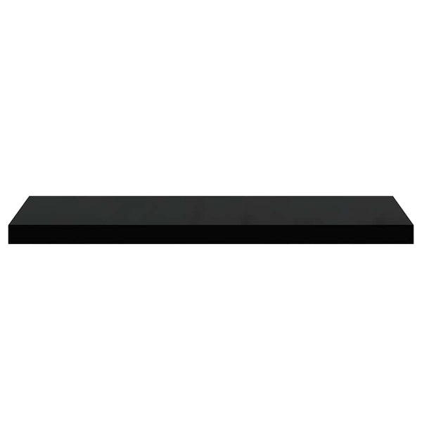Schweberegale Schwarz Hochglanz, 2er Set