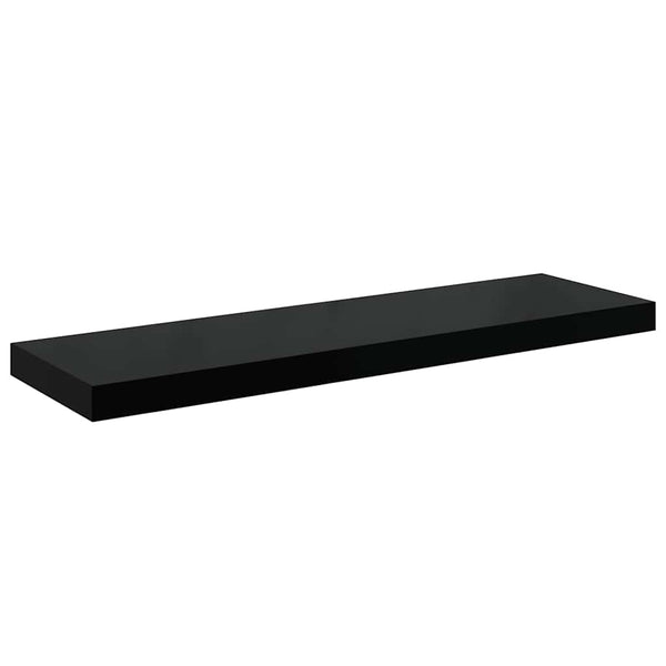 Schweberegale Schwarz Hochglanz, 2er Set