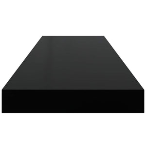Schweberegale Schwarz Hochglanz, 2er Set