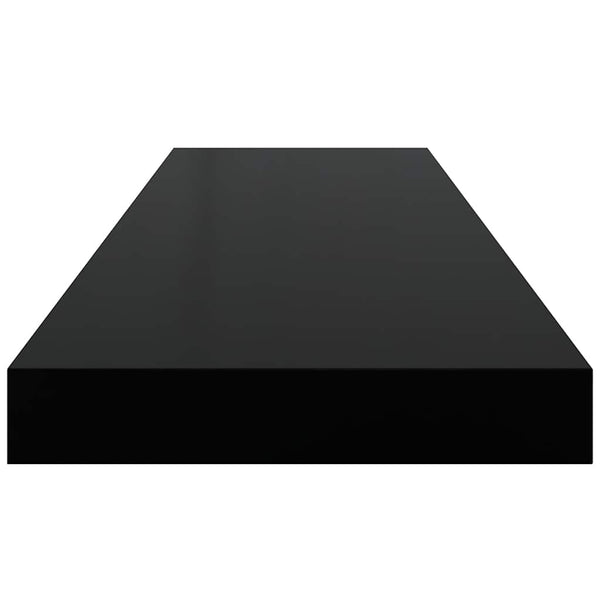 Schweberegale Schwarz Hochglanz, 2er Set