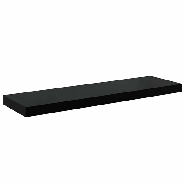 Schweberegale Schwarz Hochglanz, 4er Set