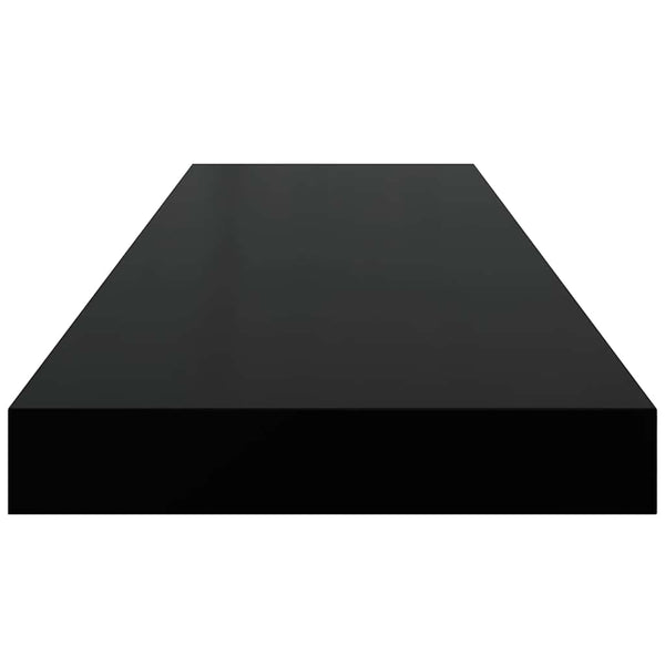 Schweberegale Schwarz Hochglanz, 4er Set
