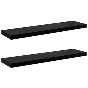 Schweberegale, 2er Set, Hochglanz Schwarz, 90cm