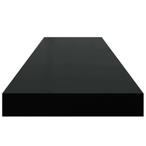 Schweberegale, 2er Set, Hochglanz Schwarz, 90cm